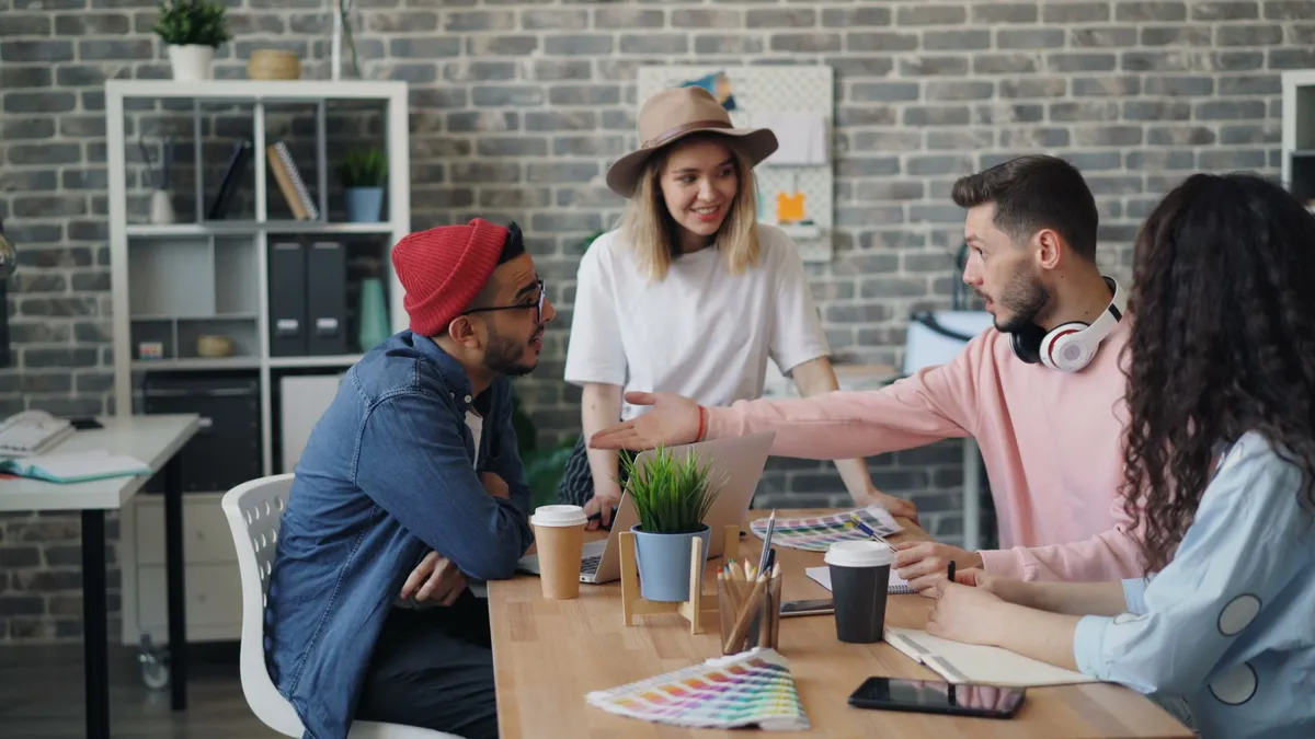 team collaboration in office