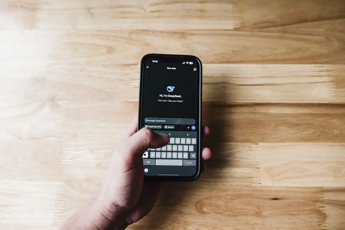 person interacting with chatbot
