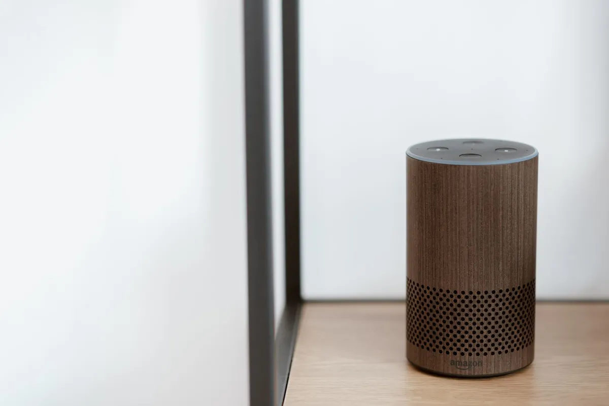 smart speaker in modern living room
