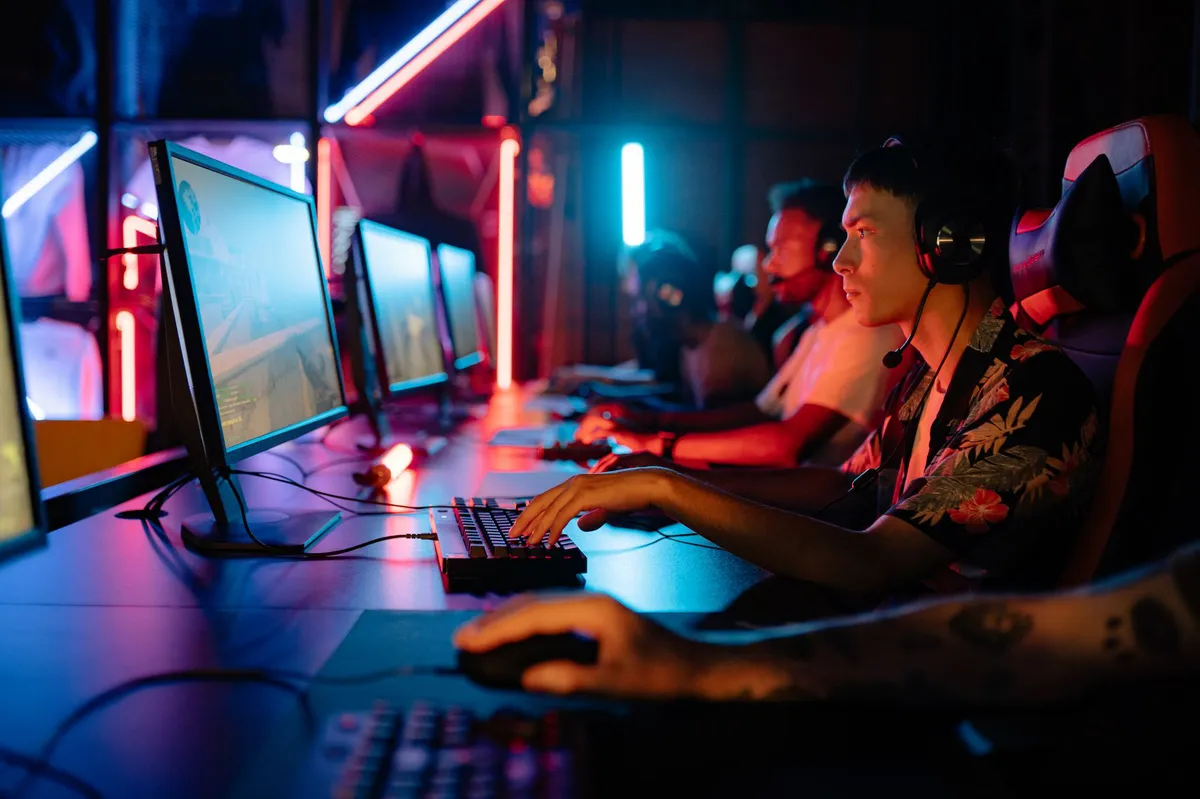 intense gaming action