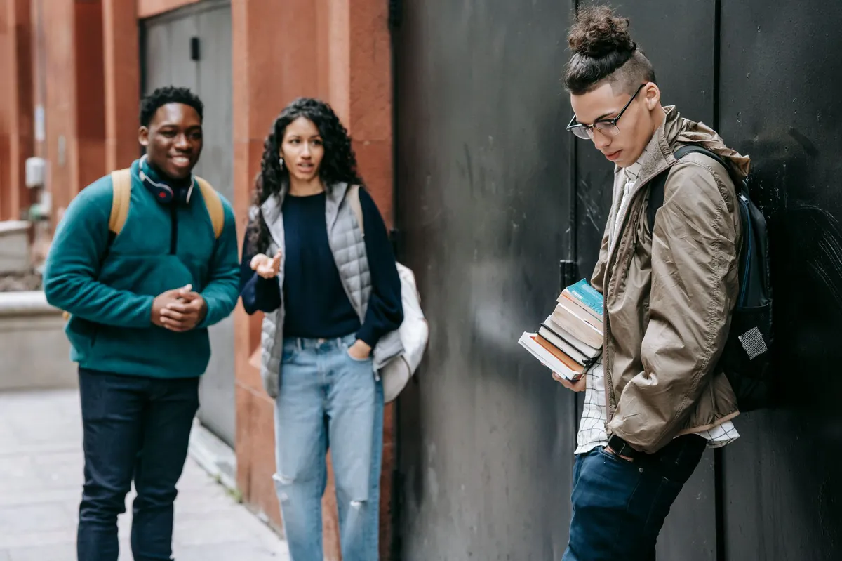 group of college students on a date