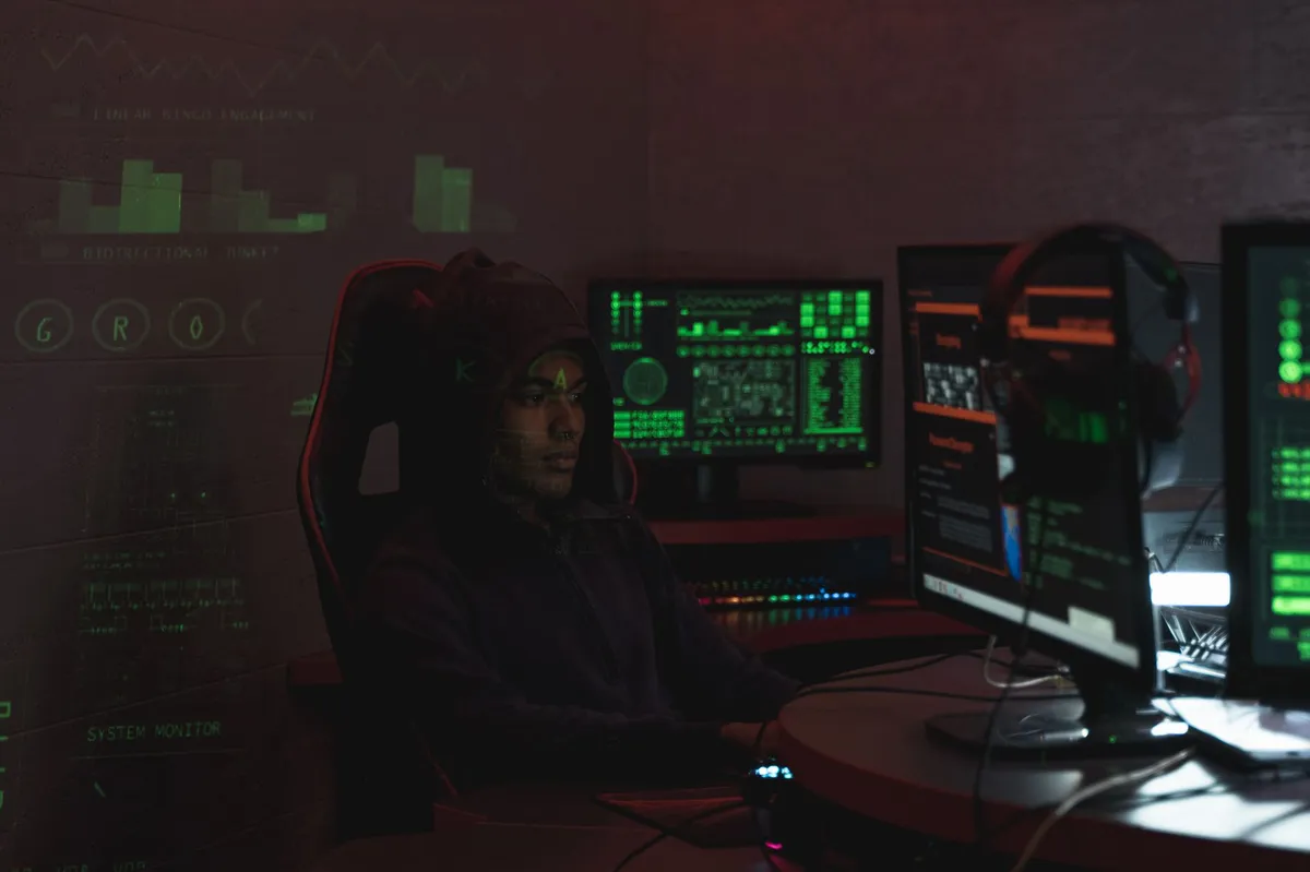 cybersecurity expert analyzing data