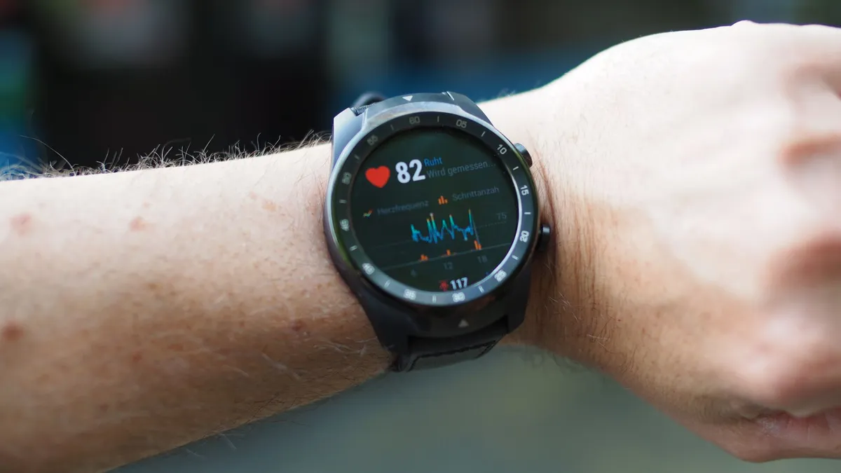 fitness tracker displaying metrics