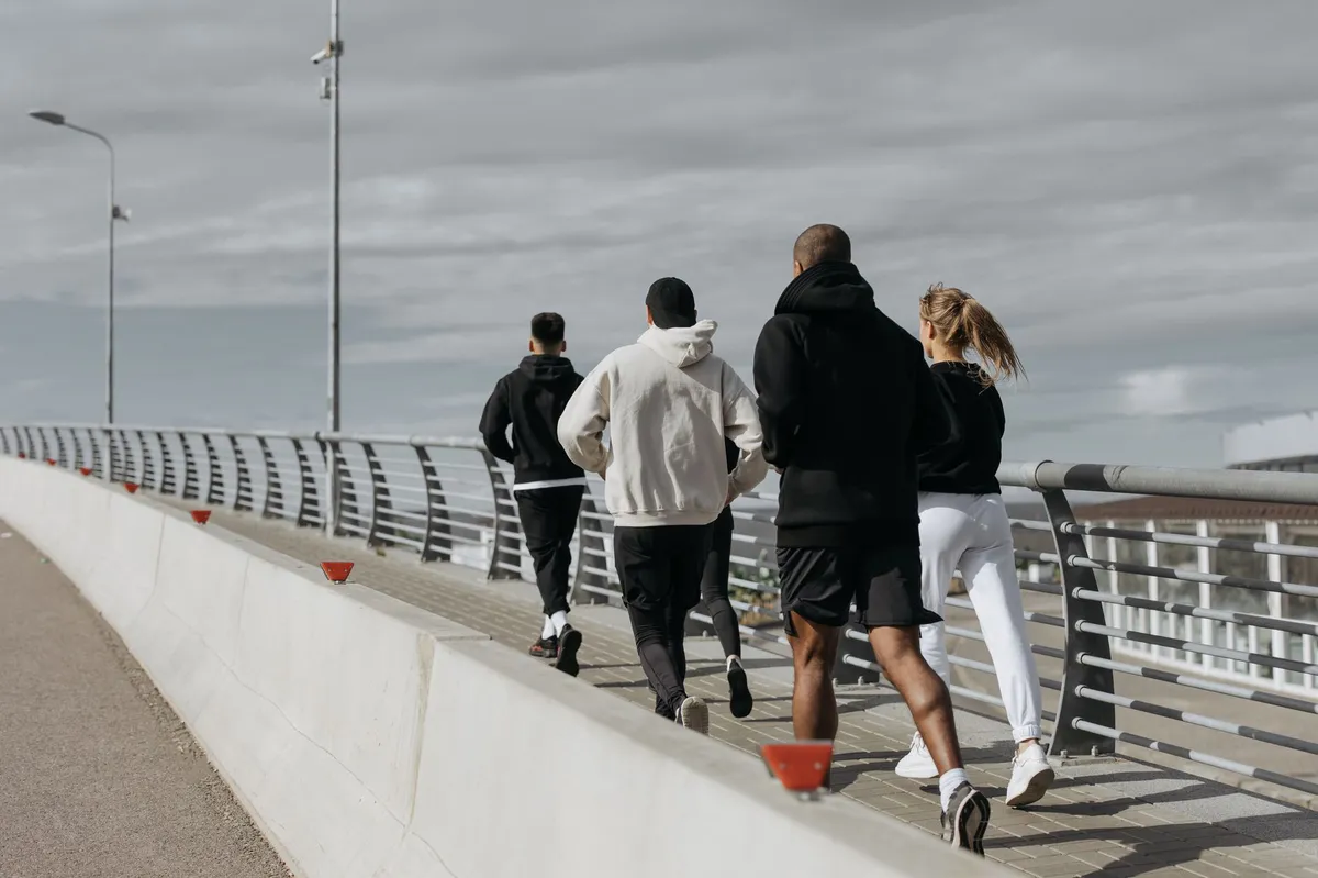 group running outdoors