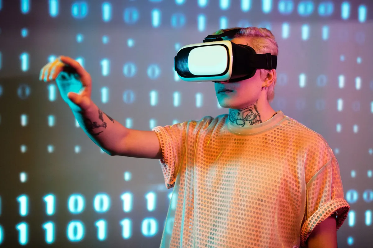 people interacting with AI technology