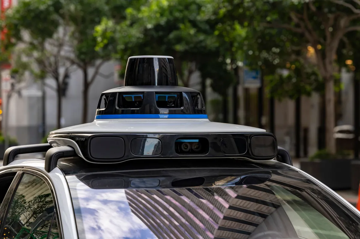 futuristic robotaxi driving