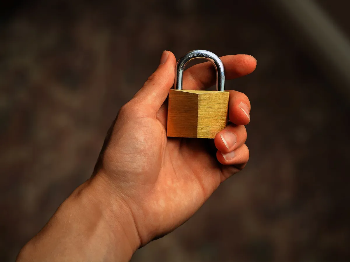 cyber security concept with digital padlock