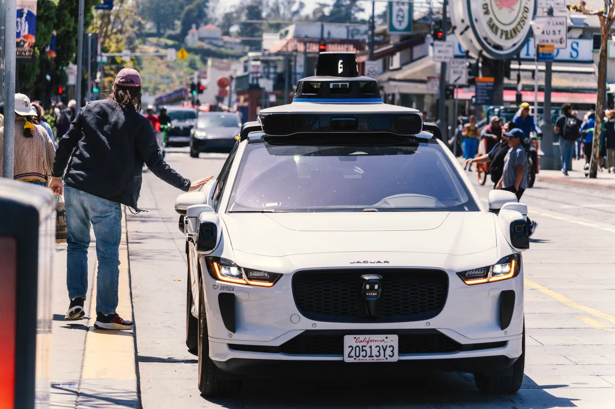 autonomous vehicle in city street