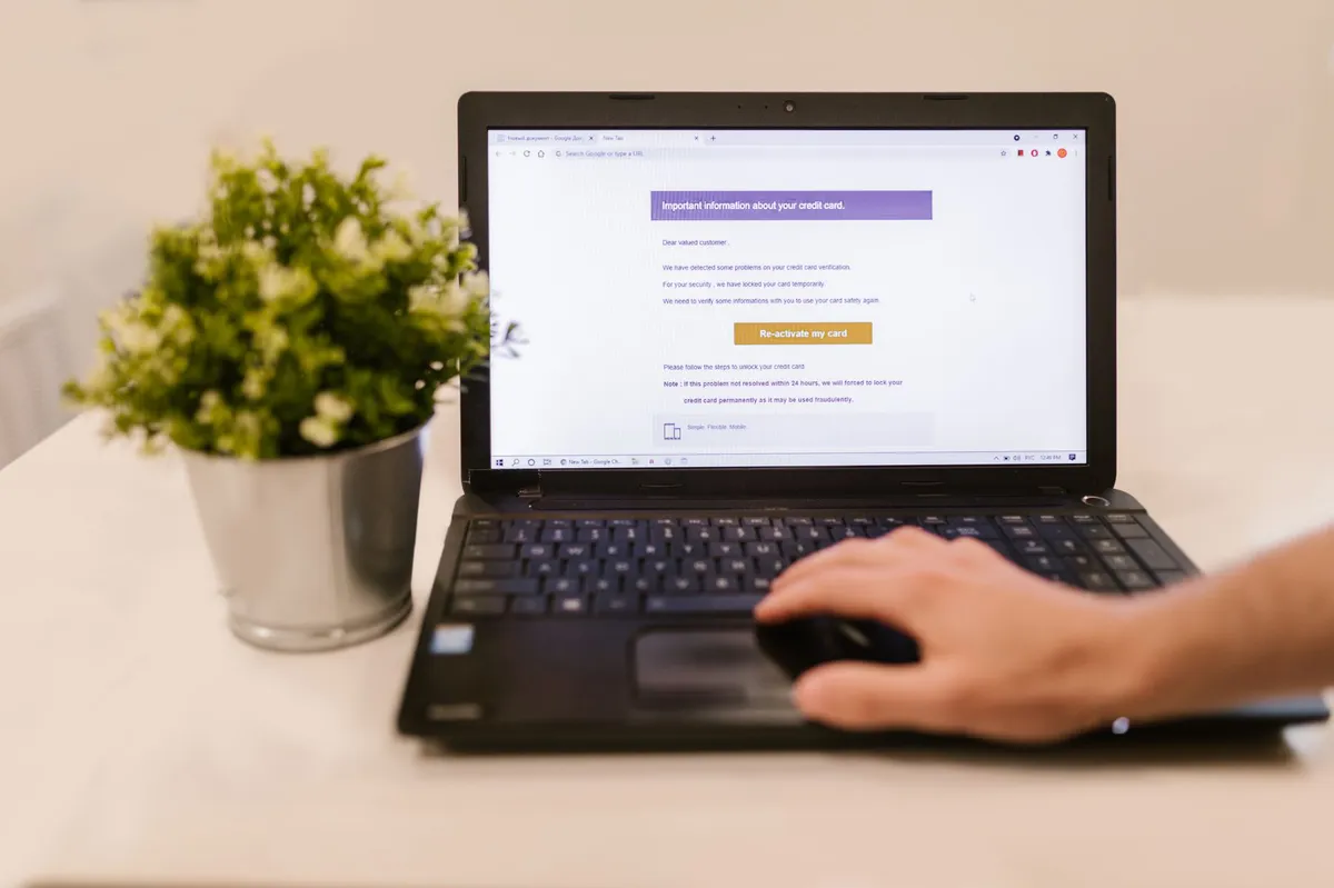 person checking email on laptop