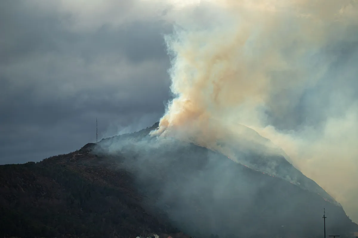 wildfire smoke over antenna