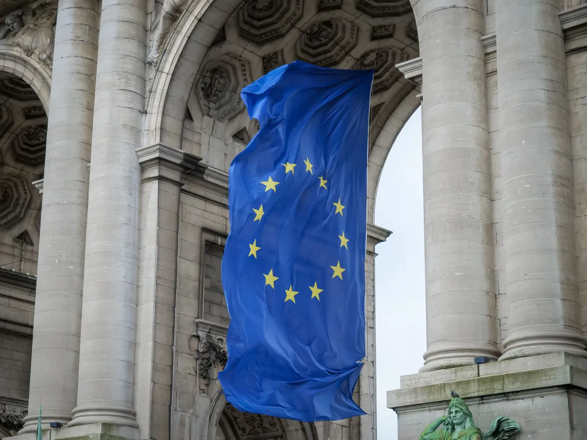European Union flag and technology