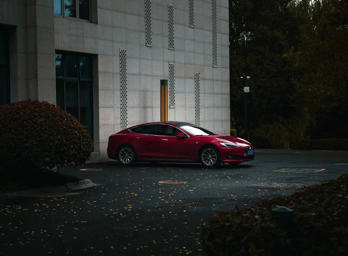 electric vehicle in urban setting