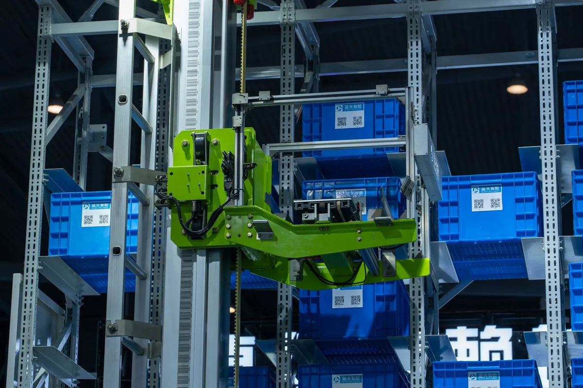 warehouse robots in action