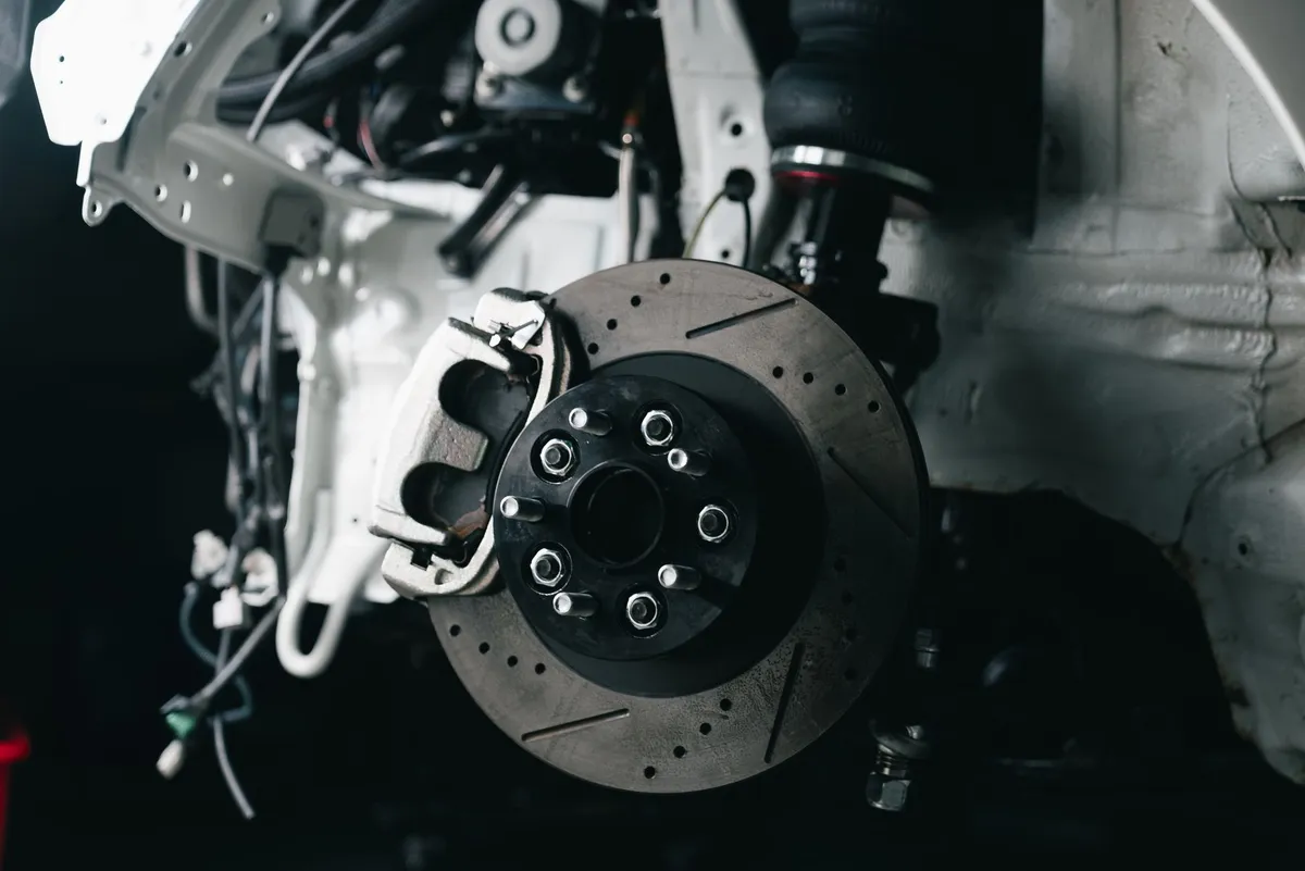 car brake system closeup
