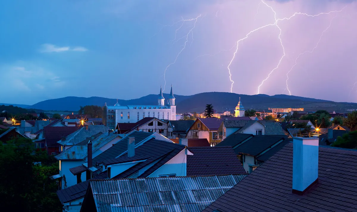 thunderstorm over landscape