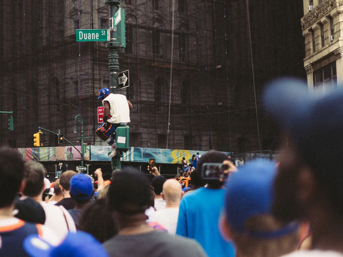 crowded New York City street