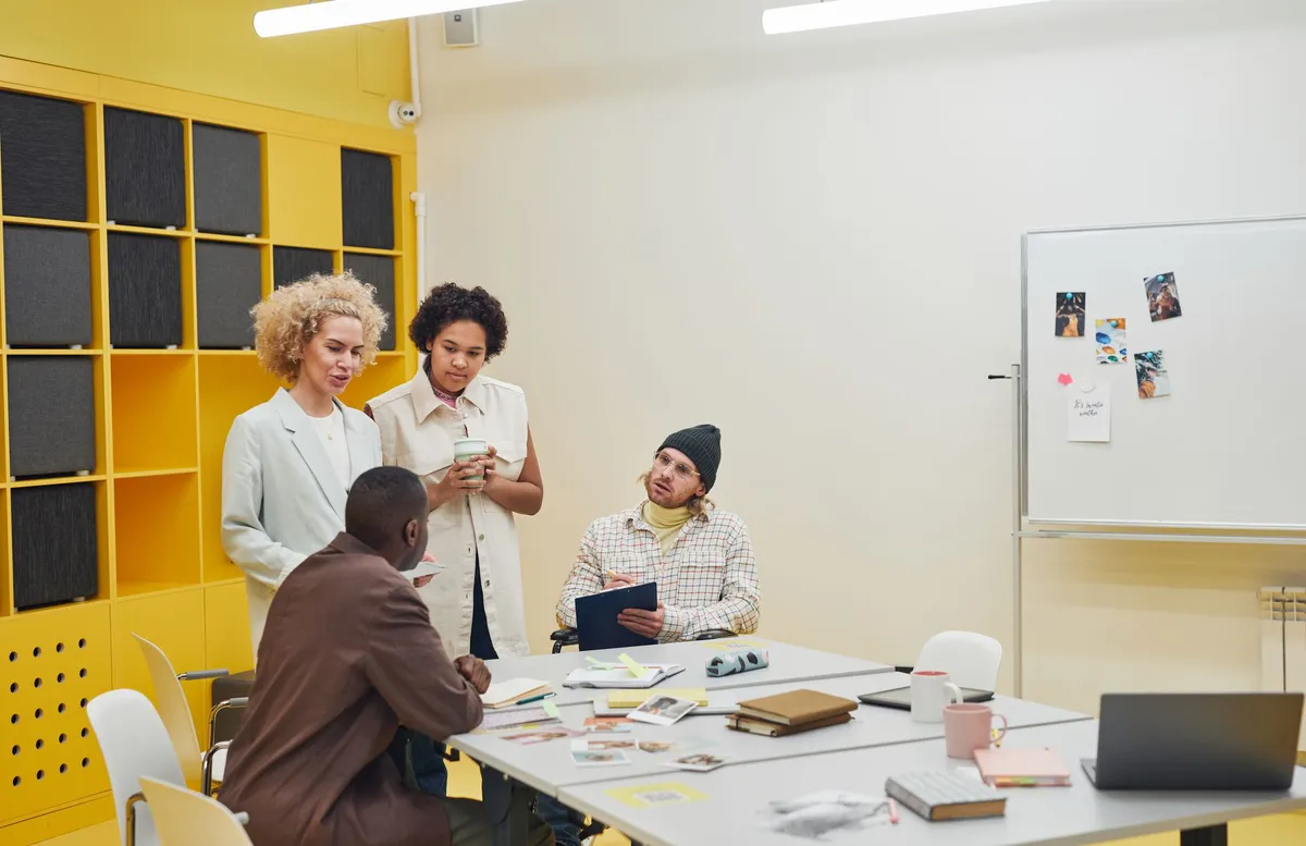 diverse startups meeting