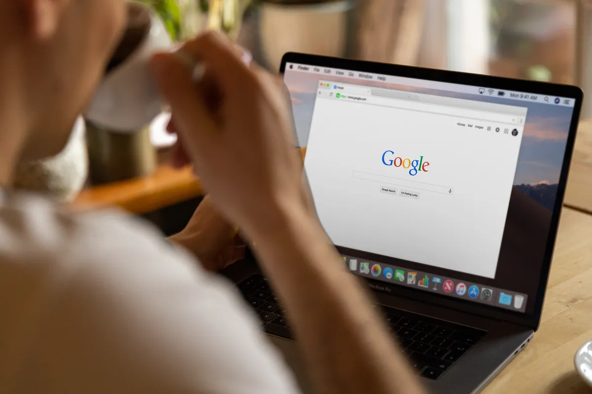 person checking browser extensions