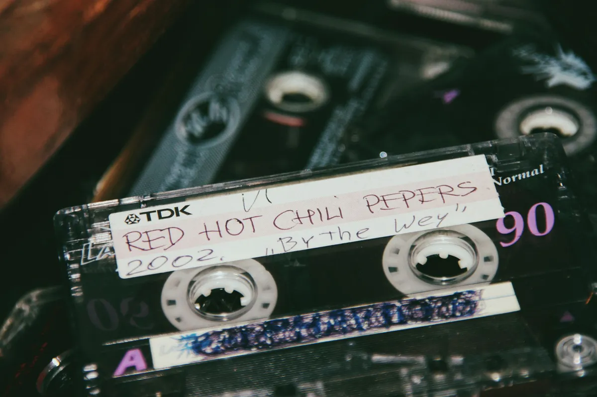 music playlist closeup