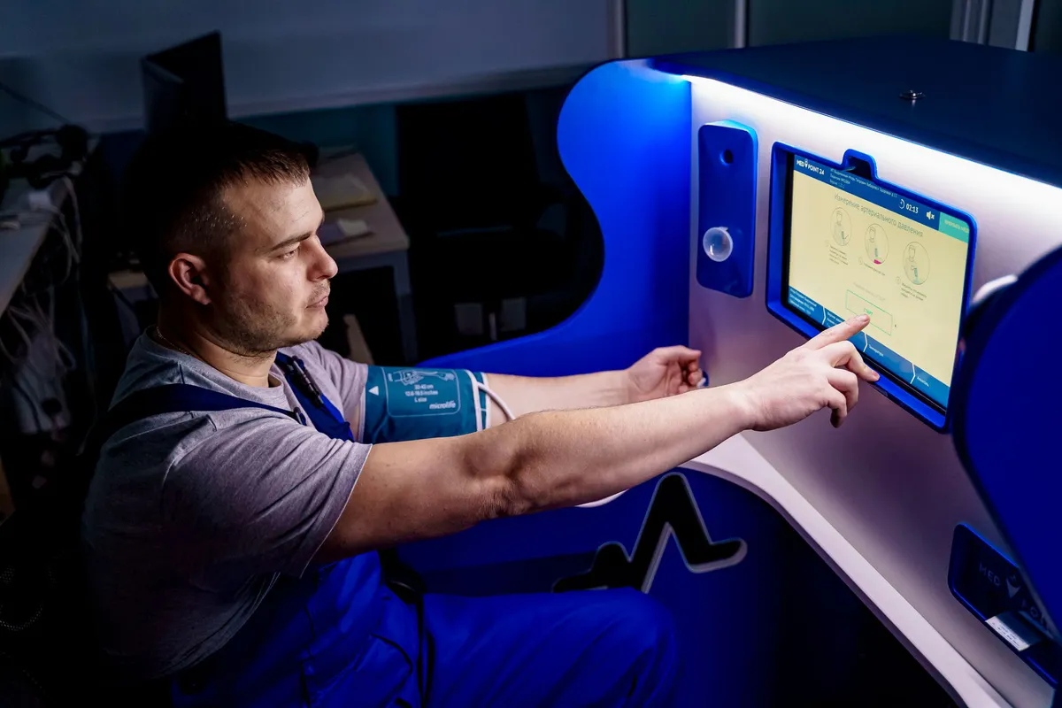 person using smart monitor