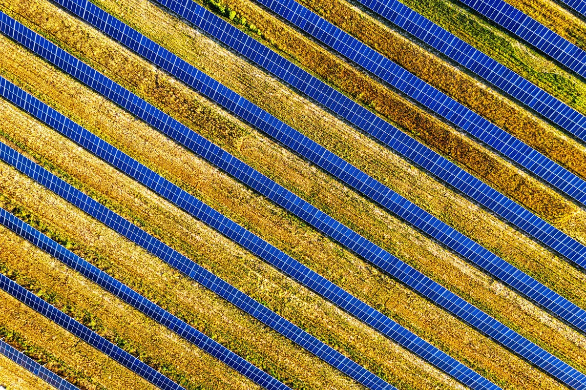 solar farm aerial view