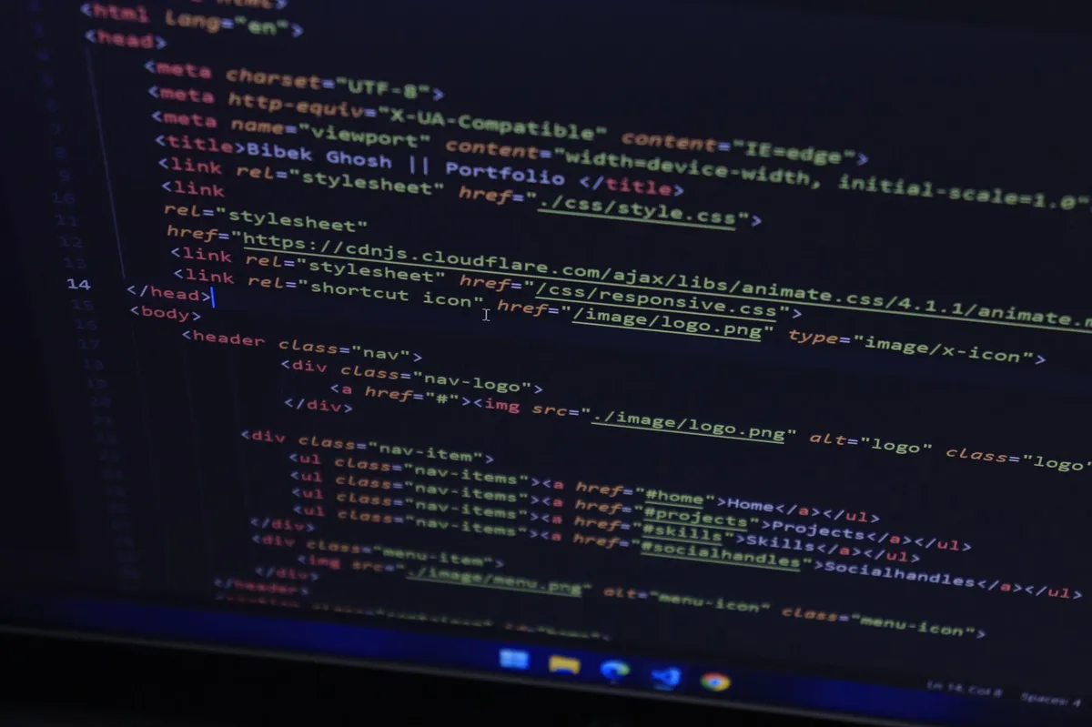 coding on computer screen