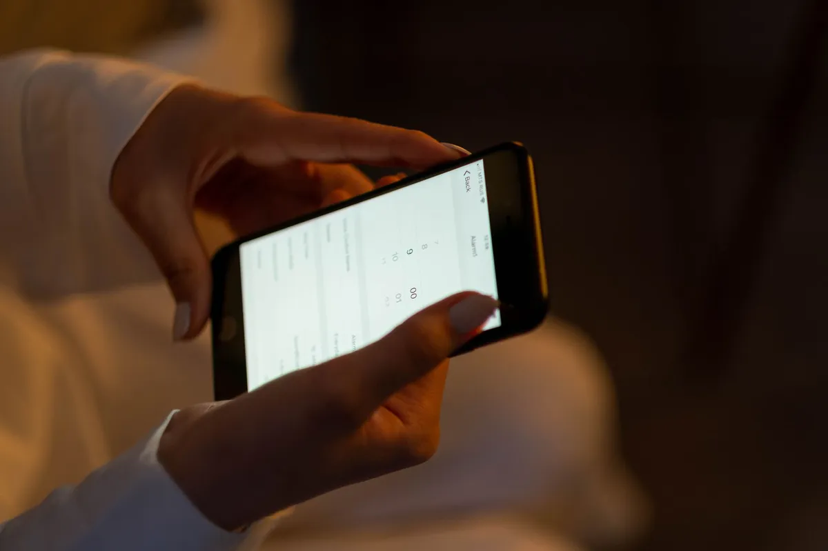 person using productivity app