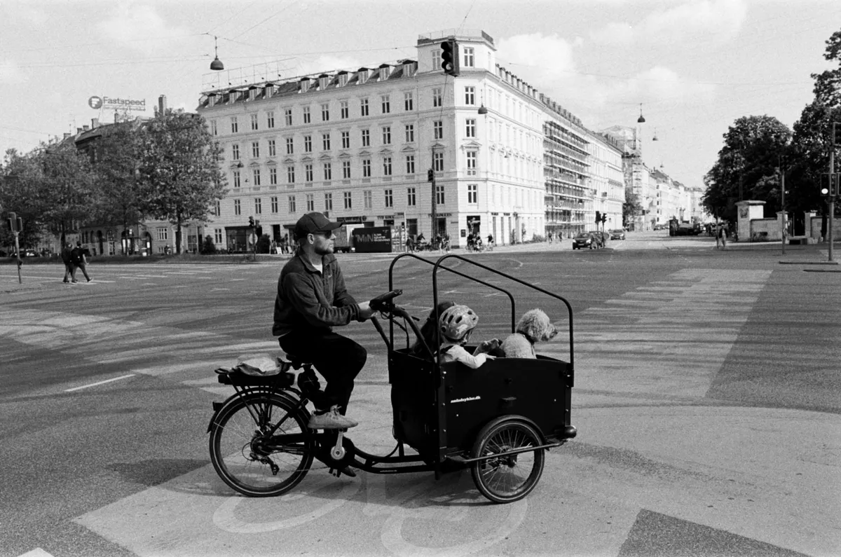 cargo bike with family